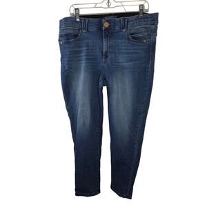 Democracy Ab Solution Mid Wash Blue Denim Ankle Crop Jeans Size 16